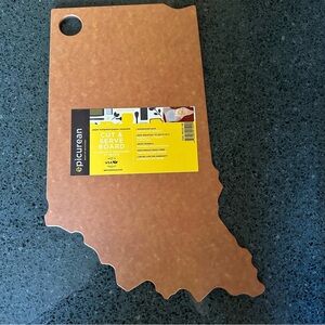 Epicurean Cut & Serve Board Indiana Shaped Indiana University Logo USA NEW